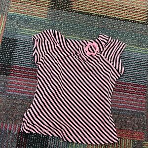Pink and Black Striped Kids Blouse